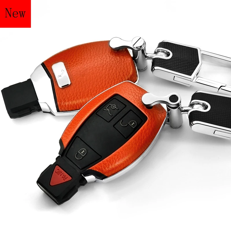 

Leather Car Key Case Cover Key Chain Key Bag Shell Protector for Mercedes-Benz CLA200 B-class S-class Gla200 Glc260 Glk300