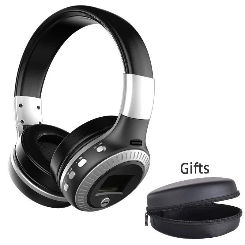 Black with Silver ZEALOT B19 Bluetooth наушники с микрофоном стерео Бас гарнитуры для iphone мобильный компьютер беспроводные наушники с fm-радио - Цвет: Black with Silver