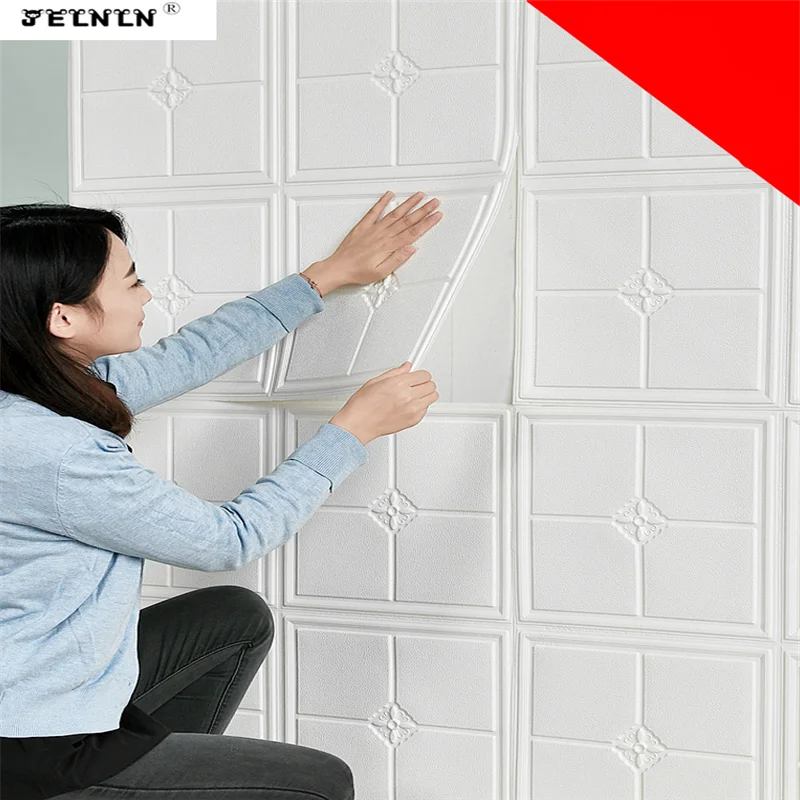 Розовые 3d наклейки на стену самоклеящиеся обои для спальни потолка крыши пена