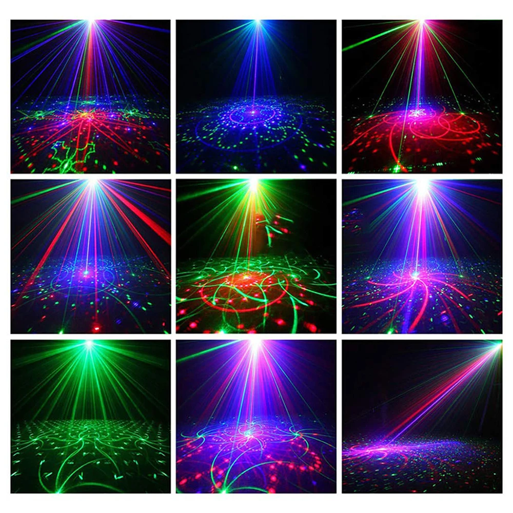 60 Patterns Led Disco Light Music Control RGB DJ Laser Projector USB Rechargeable Christmas Stage lights For Home Party Birthday images - 6