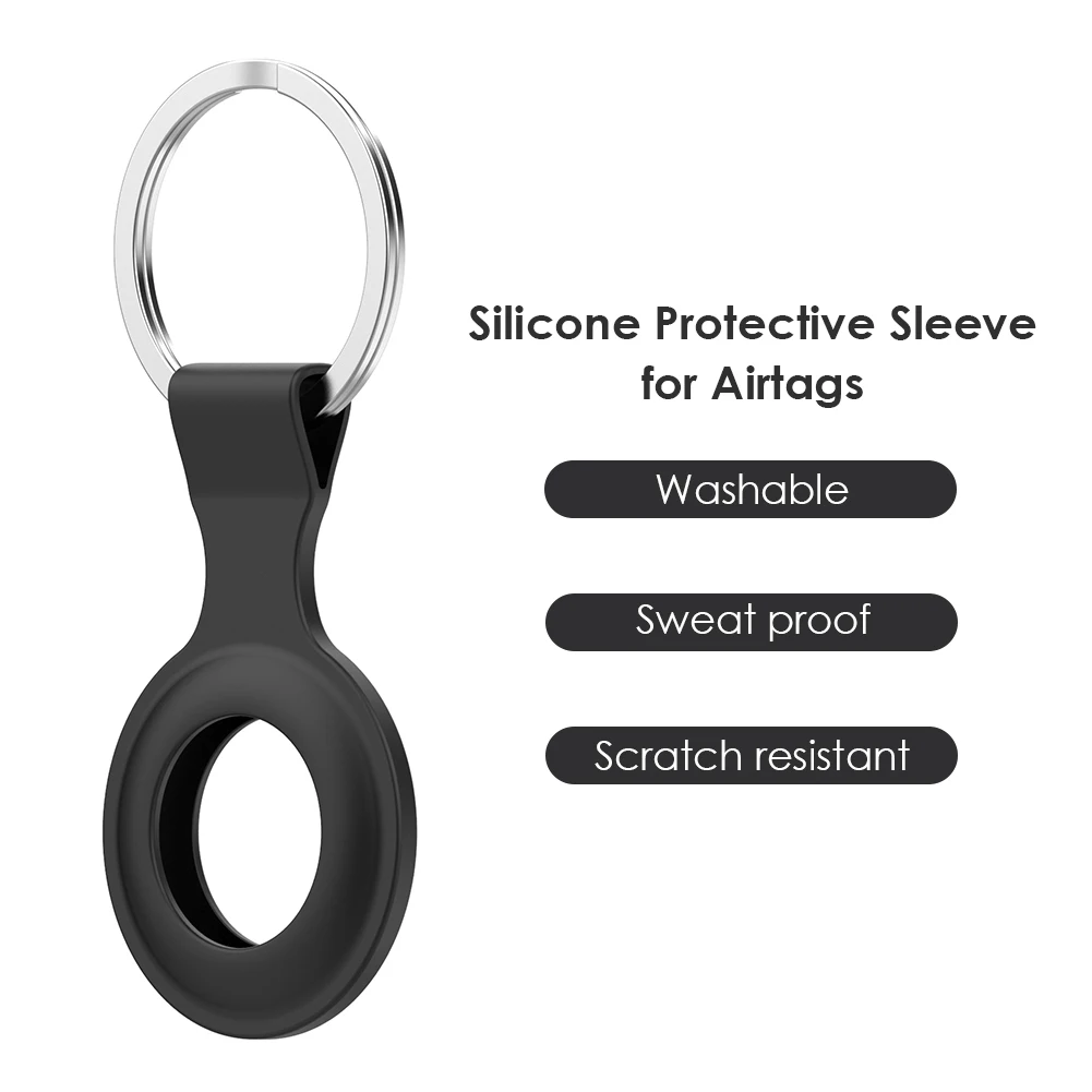 silicone locator tracker cover for apple airtags with keychain protective case smart wearable device accessories free global shipping