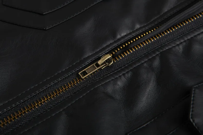 

New design Stand Collar Slim fit Men leather jackets and coats Top quality PU jackets Black Casual biker jacket