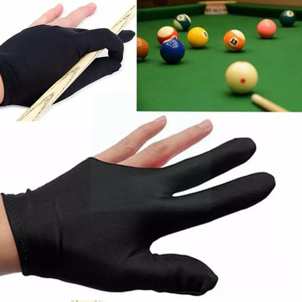 

1 Pc Snooker Pool Billiard Glove Cue Shooter Spandex 3 Finger Gloves N1e1