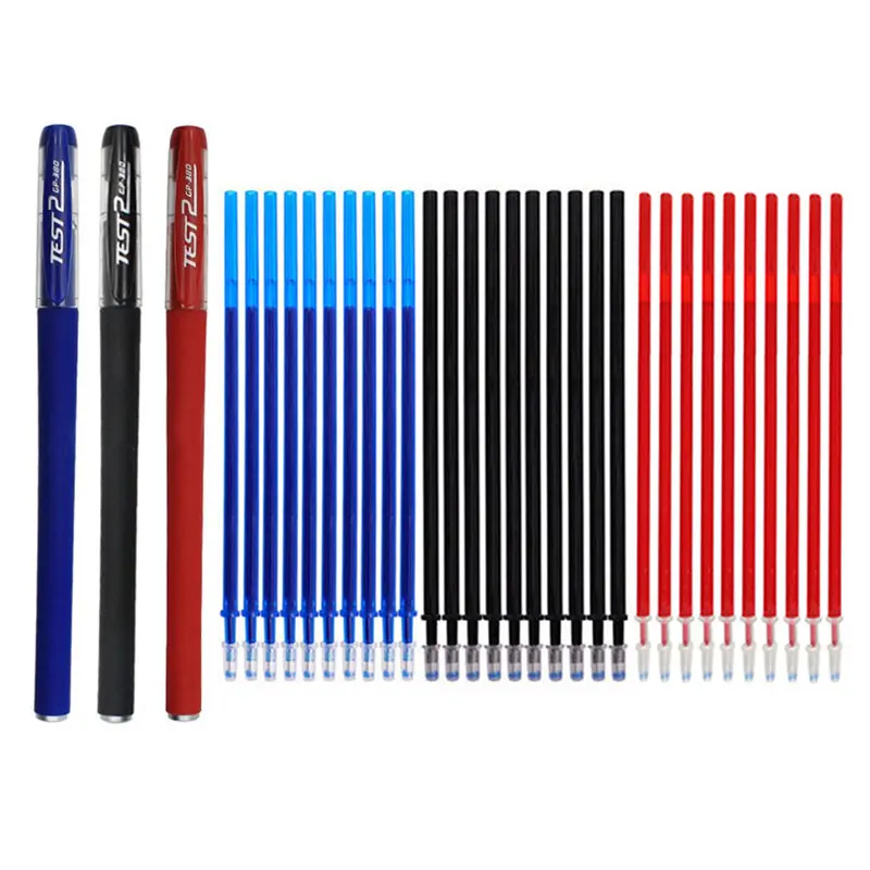 

Гелевые ручки для школы и финансов, стержни 0,5 мм, черная/красная/синяя шариковая ручка, стержни, Офисная гелевая ручка, канцелярские принадл...