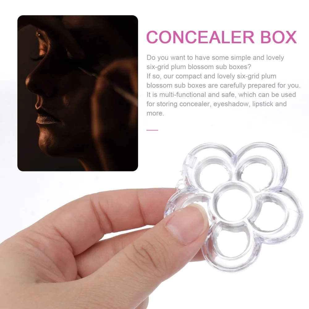

8PCS Flower Six-grid Sub Box 6-color Test Color Tray Sample Lipstick Empty Box