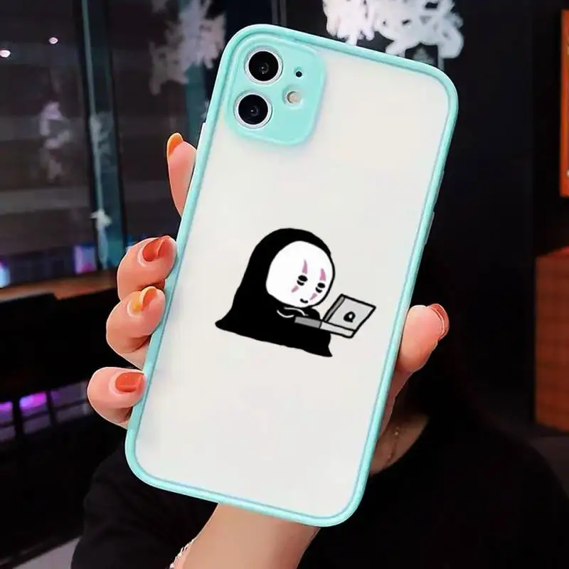 

Faceless man Phone Case Matte transparent For blue iPhone 12 Mini 11 Pro XR XS Max 7 8 Plus X Back Cover