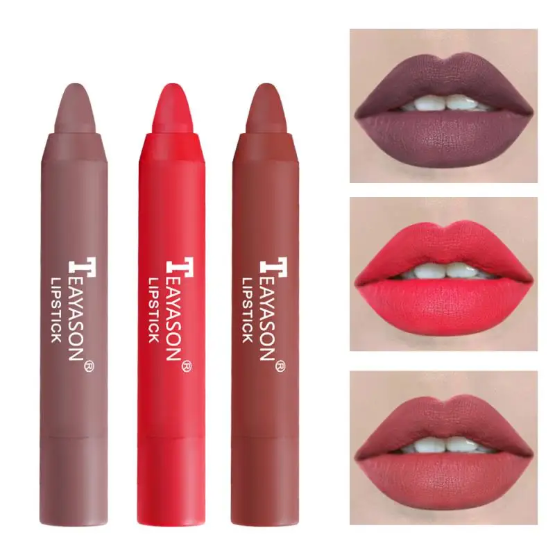 Матовый карандаш для губ 3 шт./компл. водостойкая прочная Профессиональная помада