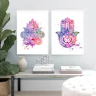 Хамса жизнь цветка Йога на холсте плакат AbstractDecoration Декоративный принт Настенная картина без рамки Nordic современное оформление комнаты