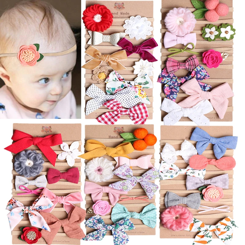 Одежда для маленьких девочек повязка на голову с 10 шт./компл. эластичная