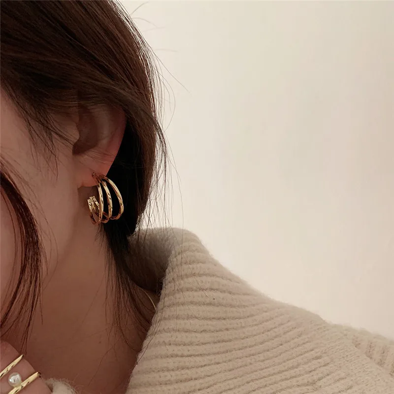 

Trendy Gold Silver Color C Shape Drop Earring for Women Girl Metal Geometric Dangle Earrings Party Jewelry Gifts