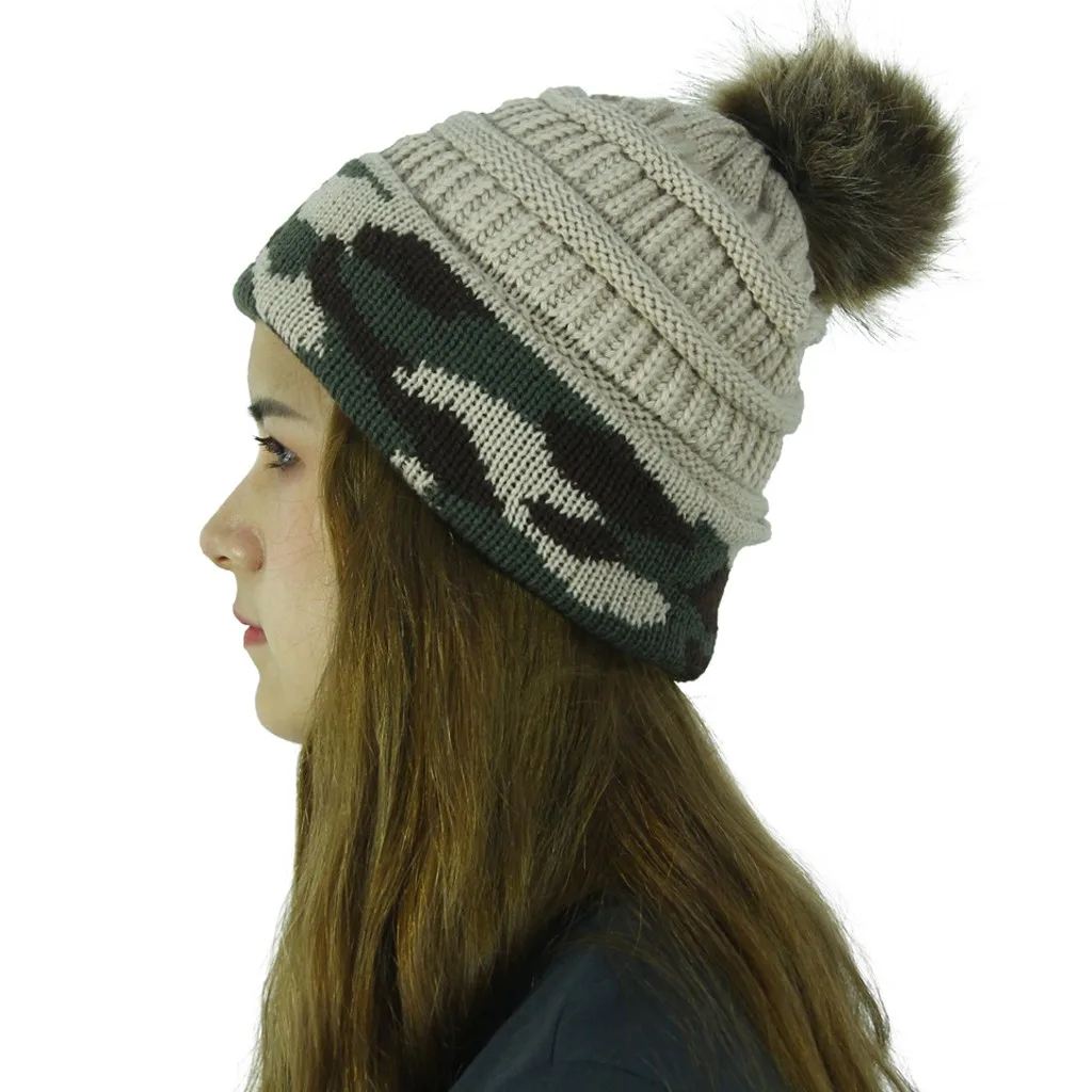 Зимние шапки для женщин зимняя вязаная шапка воротник комплект толстые теплые