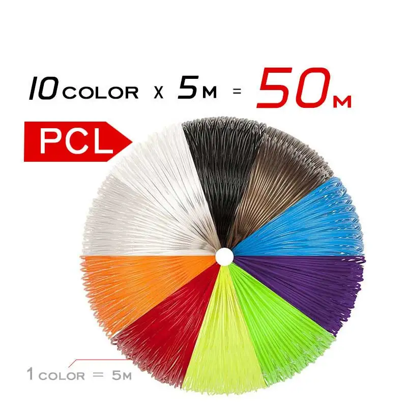50m PCL SUNLU 3D Ручка SL-300A поддержка ABS/PLA/PCL нити 1,75 мм детские ручки для рисования Регулируемая температура волшебная ручка - Цвет: 50m PCL