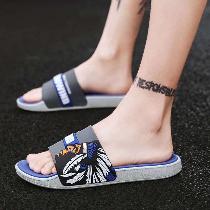 Женские сандалии; мужские летние шлепанцы; zapatillas hombre; мужские вьетнамки; Sandalias De Mujer; Домашние шлепанцы - Цвет: Royal blue