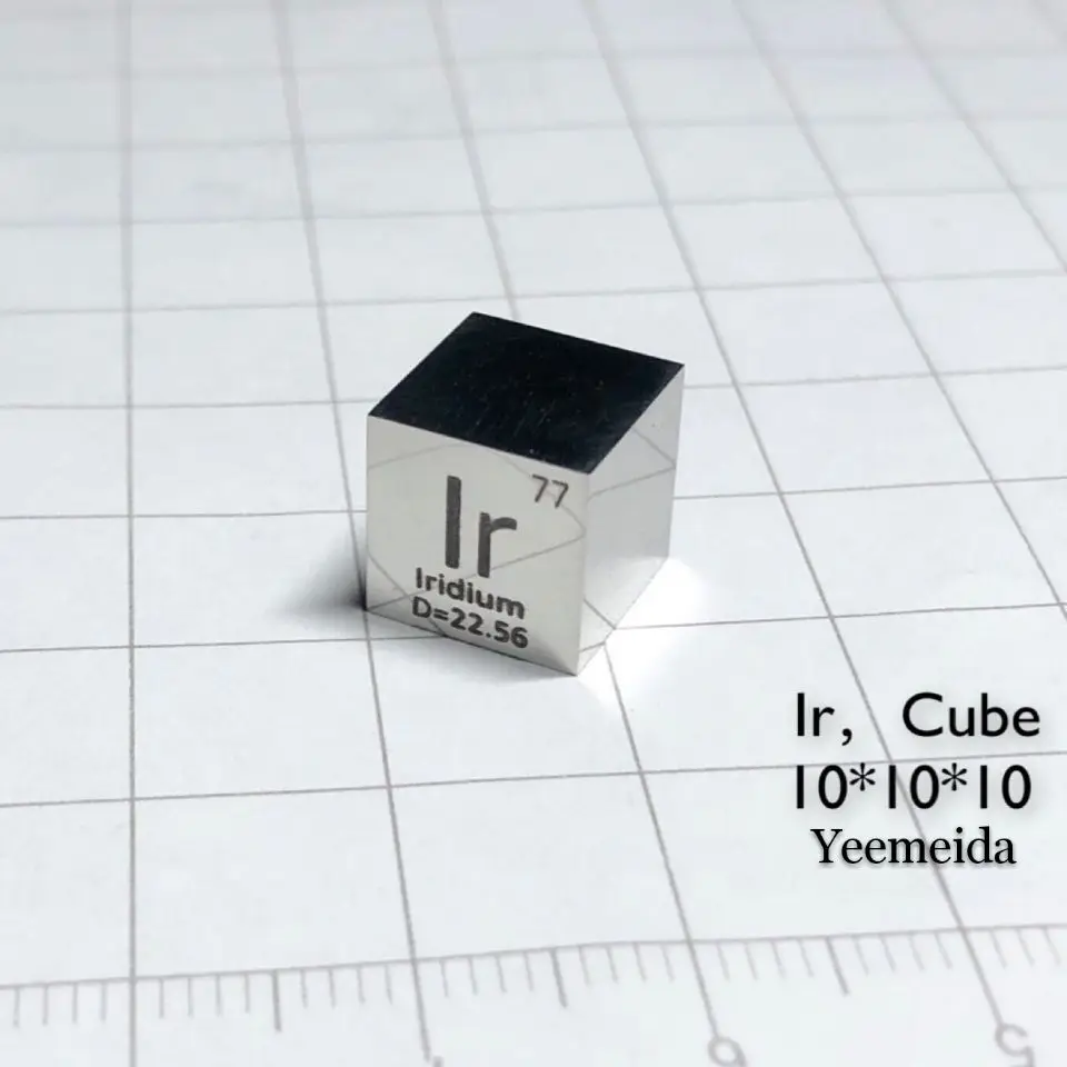 10mm Mirror Polished Metal Iridium Cube Periodic Table Of Elements Ir 9995 Double-Sided Engraved | Обустройство дома