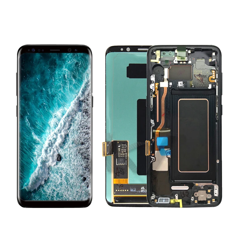 Pantalla LCD Super AMOLED de 6,2 "para Samsung Galaxy S8 Plus G955, montaje de digitalizador t&aacute;ctil con marco-1