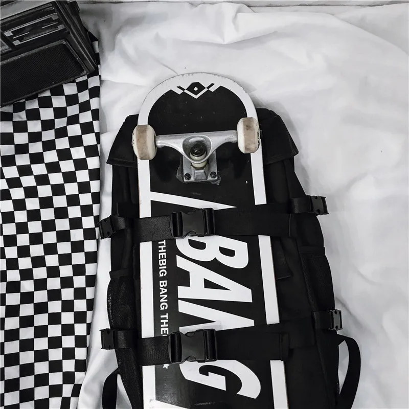 

Luxury Canvas Hip Hop Skateboard Bag Men Backpack Oversized Backpack Schoolgirl Schoolbag Leisure Function Fashion Travel Bag