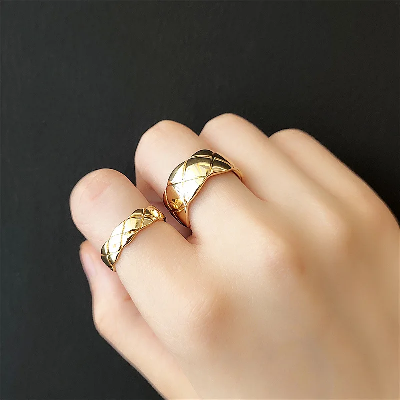 Простое винтажное Золотое кольцо геометрические Регулируемые кольца в форме