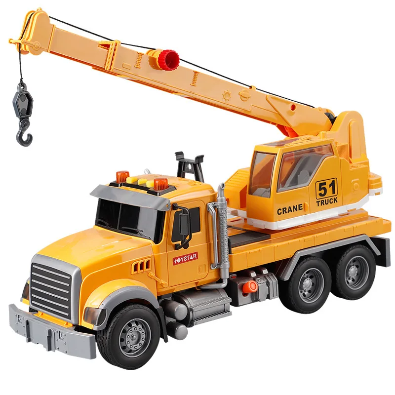 Детский классический инженерный автомобиль игрушечный кран со звуком и светом
