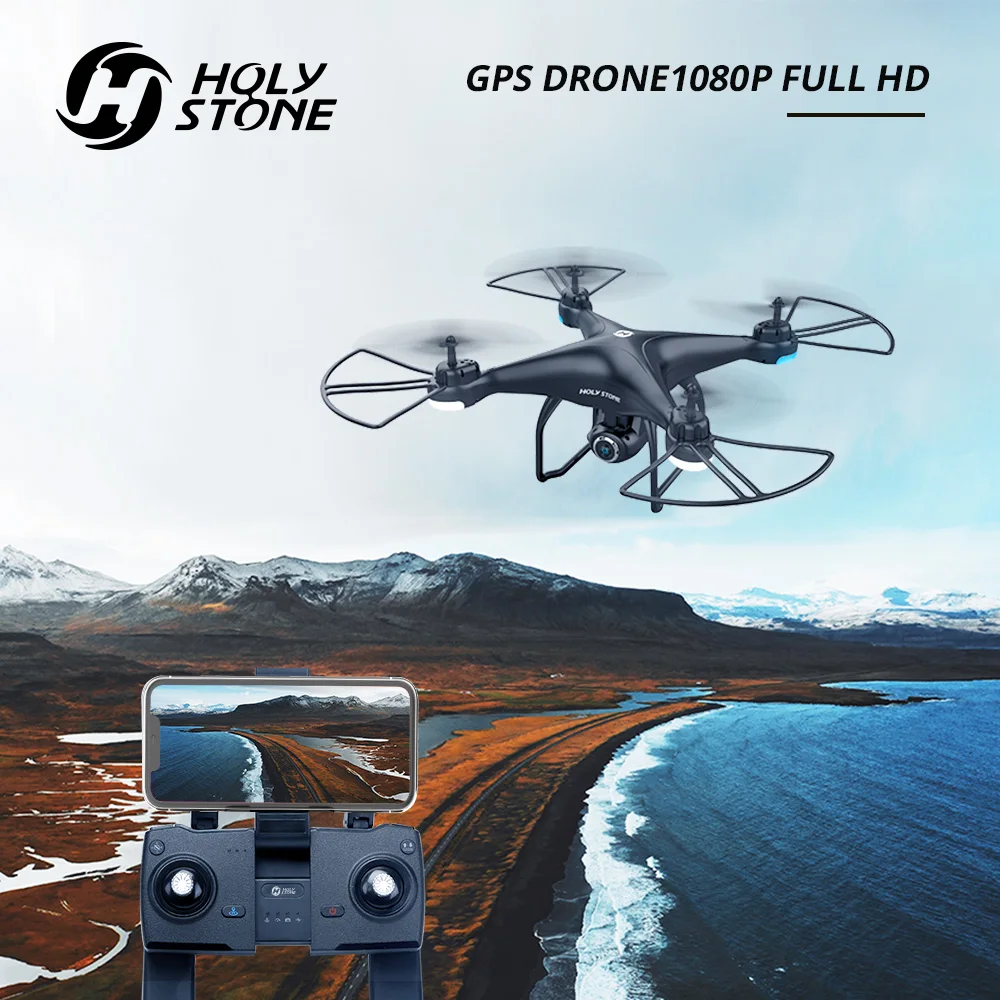 Holy Stone HS120D gps Радиоуправляемый Дрон 150 м wifi FPV 1080p HD камера Запись голоса Tapfly большой радиус действия с Follow Me RC Квадрокоптер 300 м