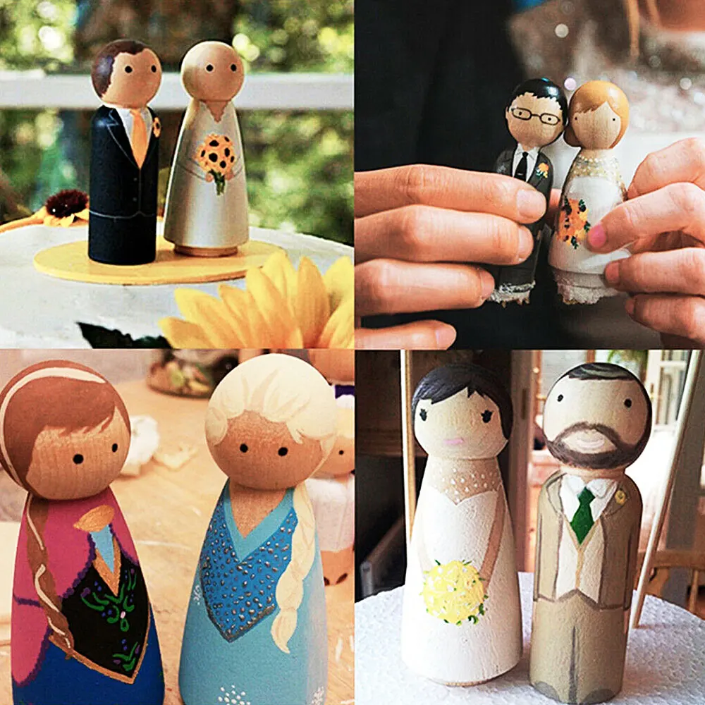 10 шт. твердая древесина люди разного размера естественные необработанные рампы