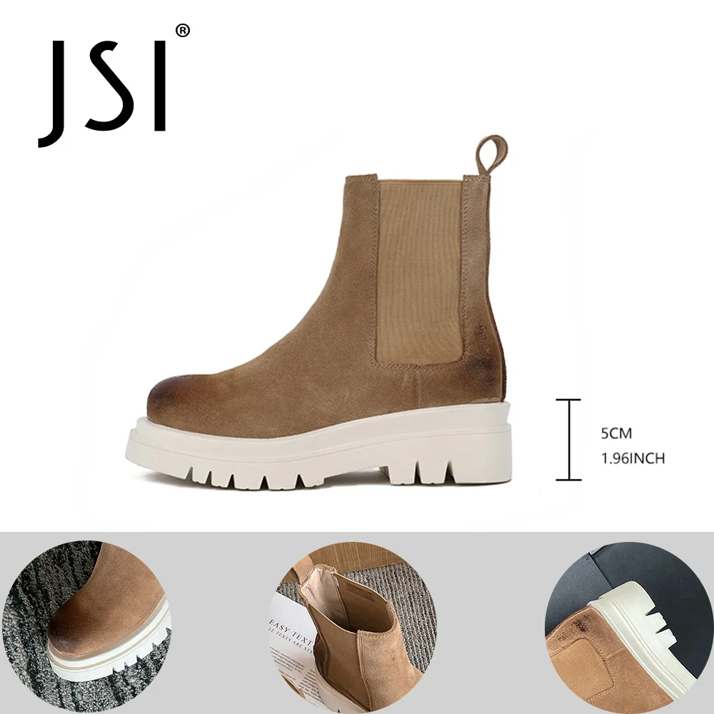 JSI/Повседневные сапоги до середины икры Женские зимние из коровьей замши на