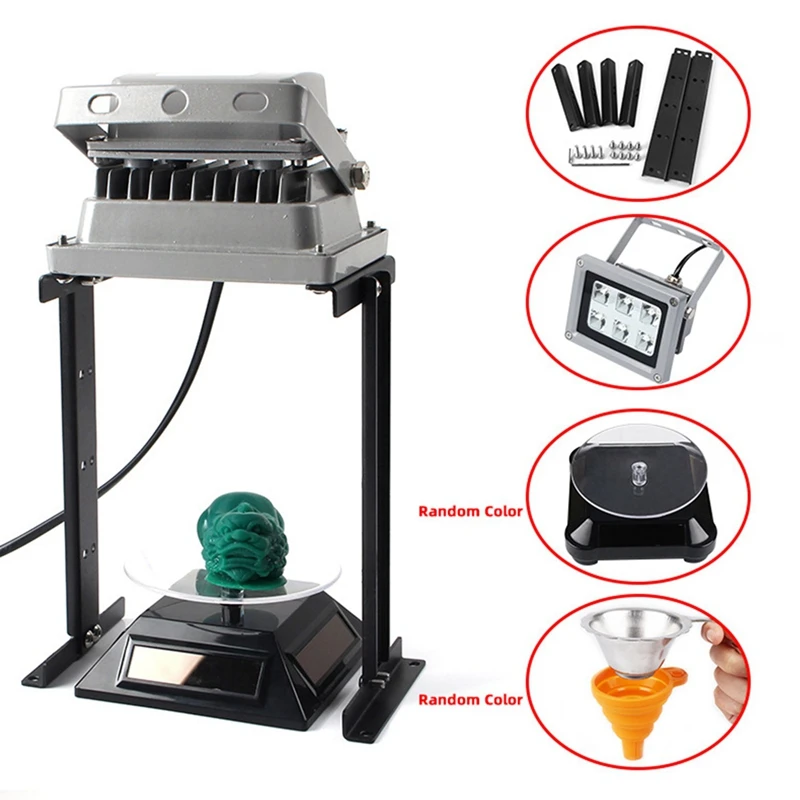 

Light Curing Printer Accessories DLP Curing Lamp+Bracket+Photosensitive Resin Model Turntable+Funnel Kit