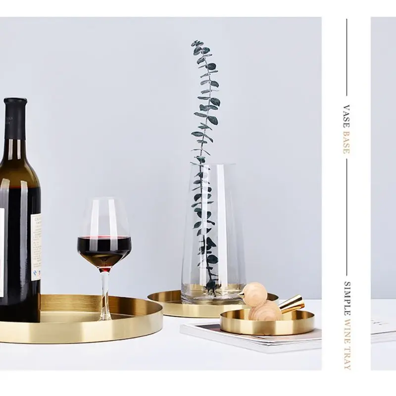 Поднос-органайзер для чая в стиле Ins золотой круглый поднос еды ювелирных изделий