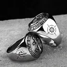 Модные мужские кольца тотемного тройного якоря Викинга креативные классические ювелирные изделия
