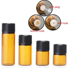 Флакон из янтарного стекла 1 мл, 2 мл, 3 мл, 5 мл с пластиковой крышкой, 100 шт.