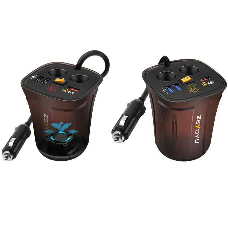 Разветвитель автомобильного прикуривателя QC 3 0 USB зарядное устройство вольтметр