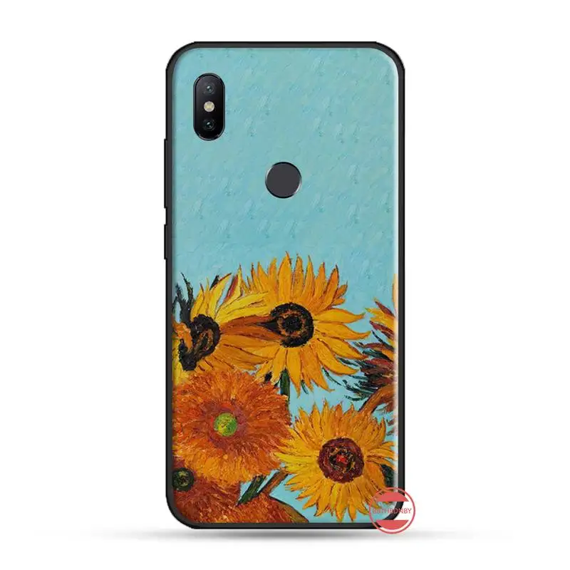 Милый чехол для телефона в стиле ретро Ван Гога с подсолнухами Xiaomi Redmi 4x5 plus 6A 7 7A 8