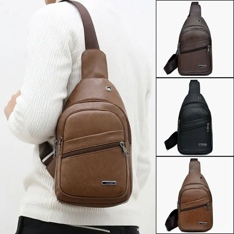 Мужская и женская сумка на ремне нагрудная кожаная для путешествий спортивная