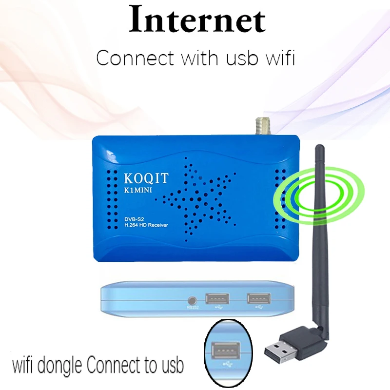 K1 мини DVB-S2 Бесплатный DVB S2 тюнер цифровой ТВ коробка ip ТВ приемник спутниковый ТВ приемник декодер Wifi рецептор скам/вю/бисс Youtube
