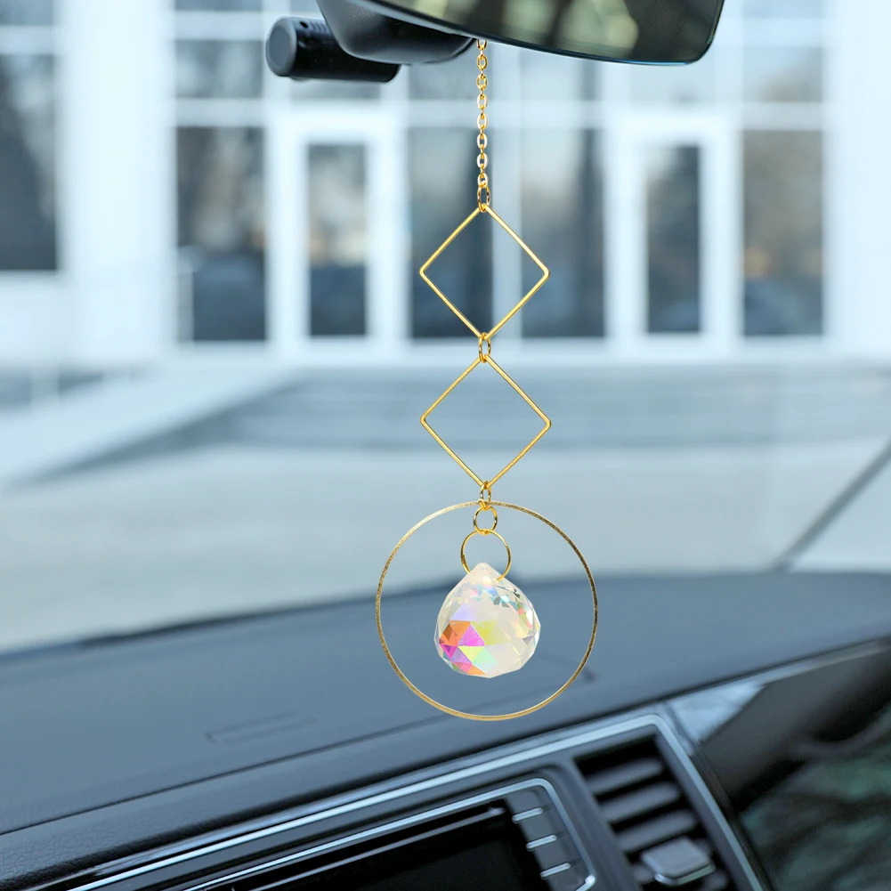 

Crystal Suncatcher Iron Ring Prisms Hanging Rainbow Chaser Lighting for Window Curtains Pendant Home Garden Decoration Gifts