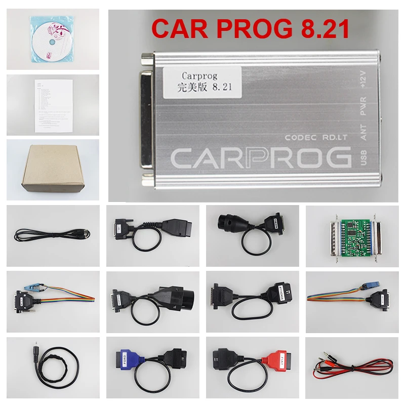 Carprog ECU программа Carprog V8.21 прошивка онлайн версия с 21 адаптерами Carprog программное обеспечение V8.21/V10.93 - Цвет: V8.21
