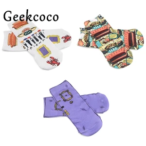 friends tv show fashion cartoon unisex casual non slip breathable comfortable short tube couple socks j0879 free global shipping
