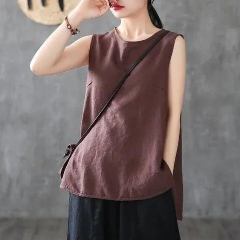 

2021 Summer New Women's Imitation Cotton Linen Vest Crop Top And Skirts Two Piece Set Women Loose Half Length Dress Club Outfits