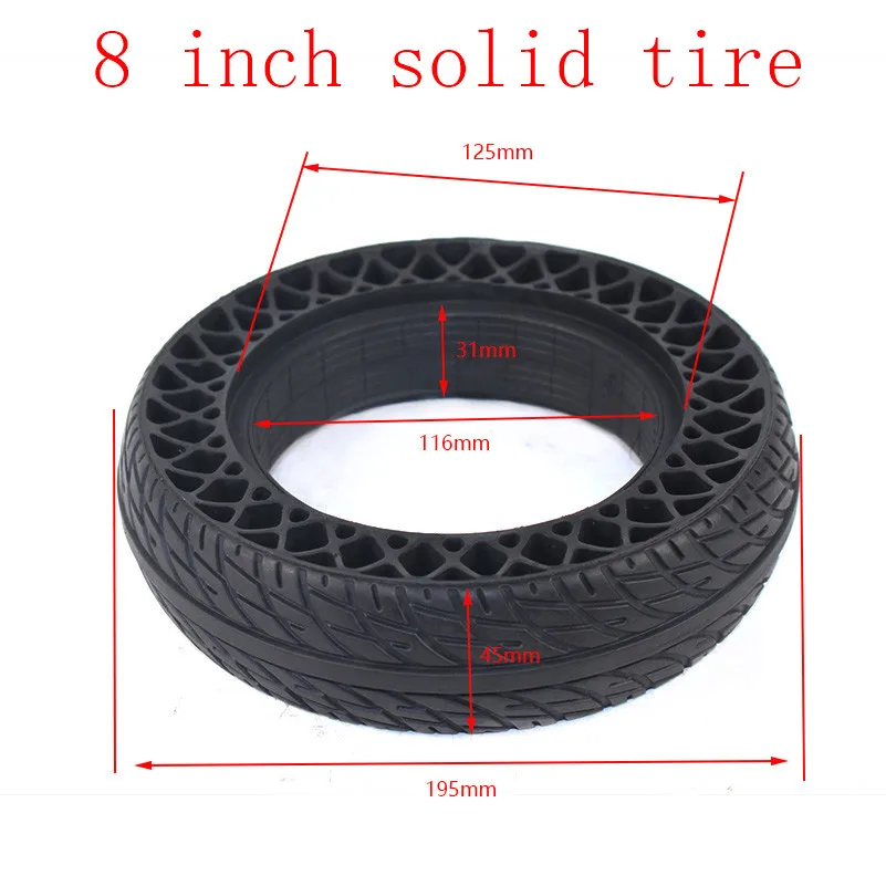 8 дюймов сотовые твердые шины без внутренней трубки утолщение и износостойкость