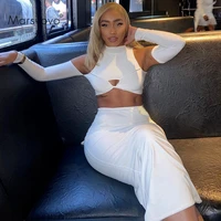 white dress sets hollow top woman and high side split midi skirts suit sext party dresses suits o neck elastic skirts for girls