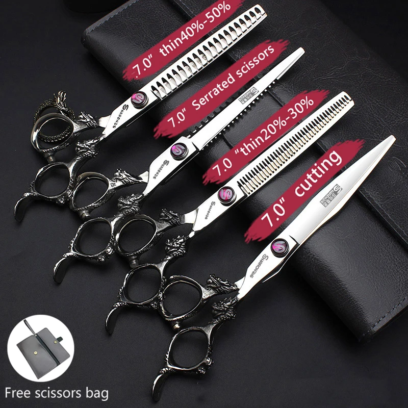

6 inch 7 inch haircut scissors set hair salon professional hairdressing scissors hairdresser flat cut thin tooth shear