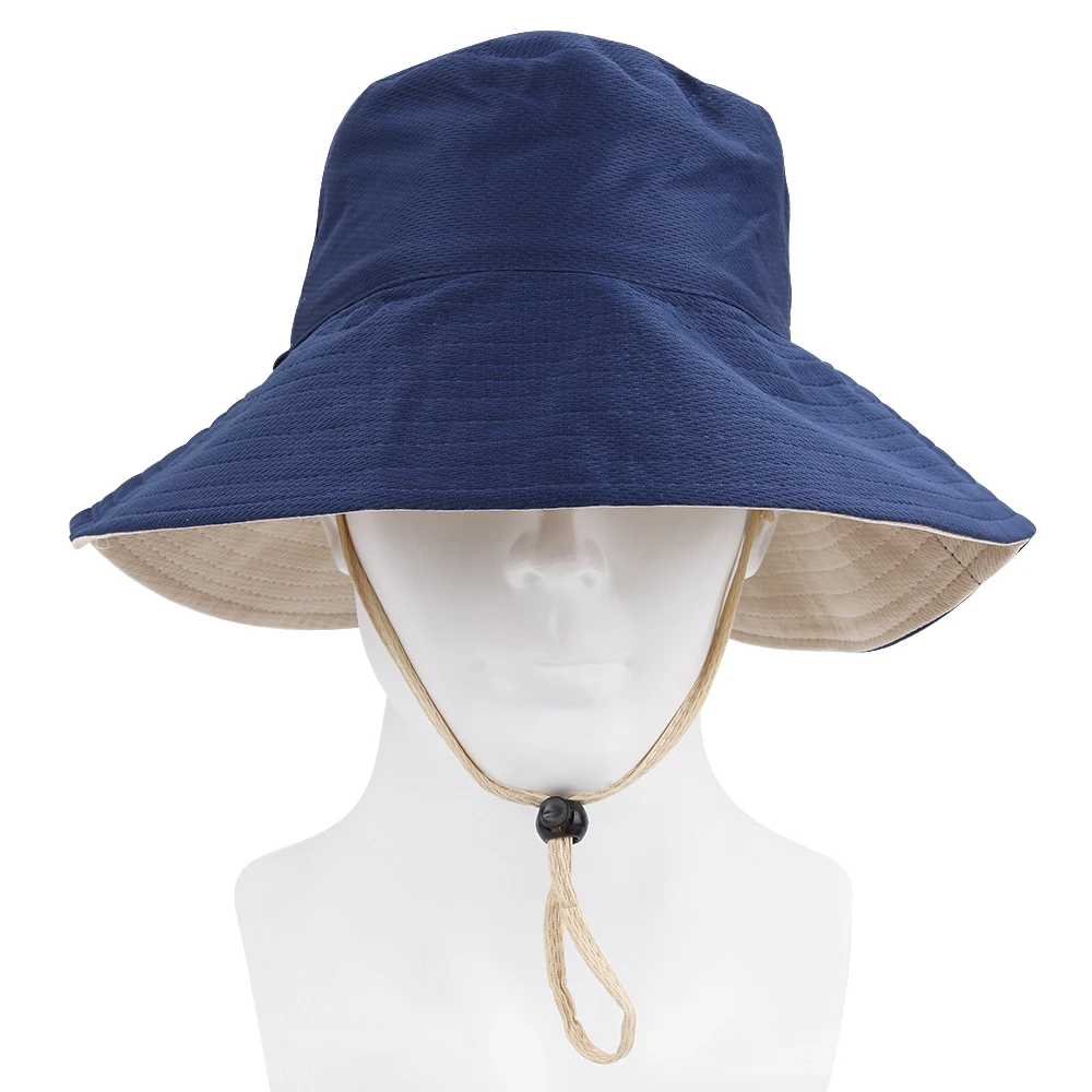 Панама хлопковая для женщин и девушек двусторонняя широкая шляпа от солнца с