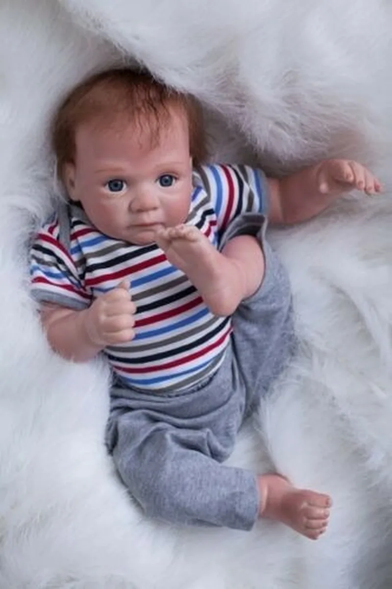 

22" Handmade Realistic Reborn Baby Doll Lifelike Vinyl Newborn Kids Toy Gifts CN(Origin) Fashion Doll In-Stock Items