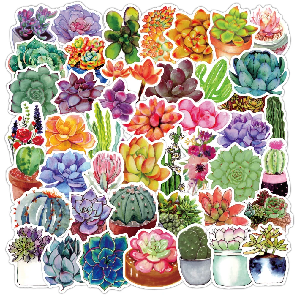 Наклейки с суккулентами для скейтборда гитары ноутбука чемодана телефона
