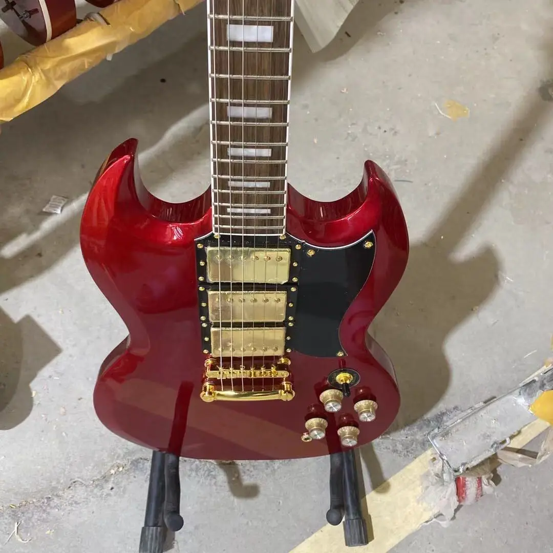 

SG Electric Guitar G400 Metallic Red Color Rosewood Fingerboard Golden Hardware High Quality Guitarar Free Shipping