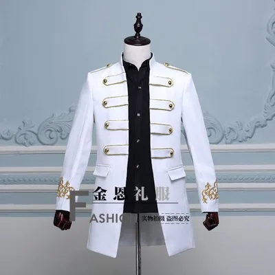 Длинная мужская куртка Star same Black blue свадебное фото для жениха одежда шафера