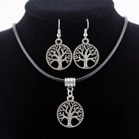 vintage 2pcsset party dress best gifts tibetan pendant necklace the tree of life jewelry dangle earring