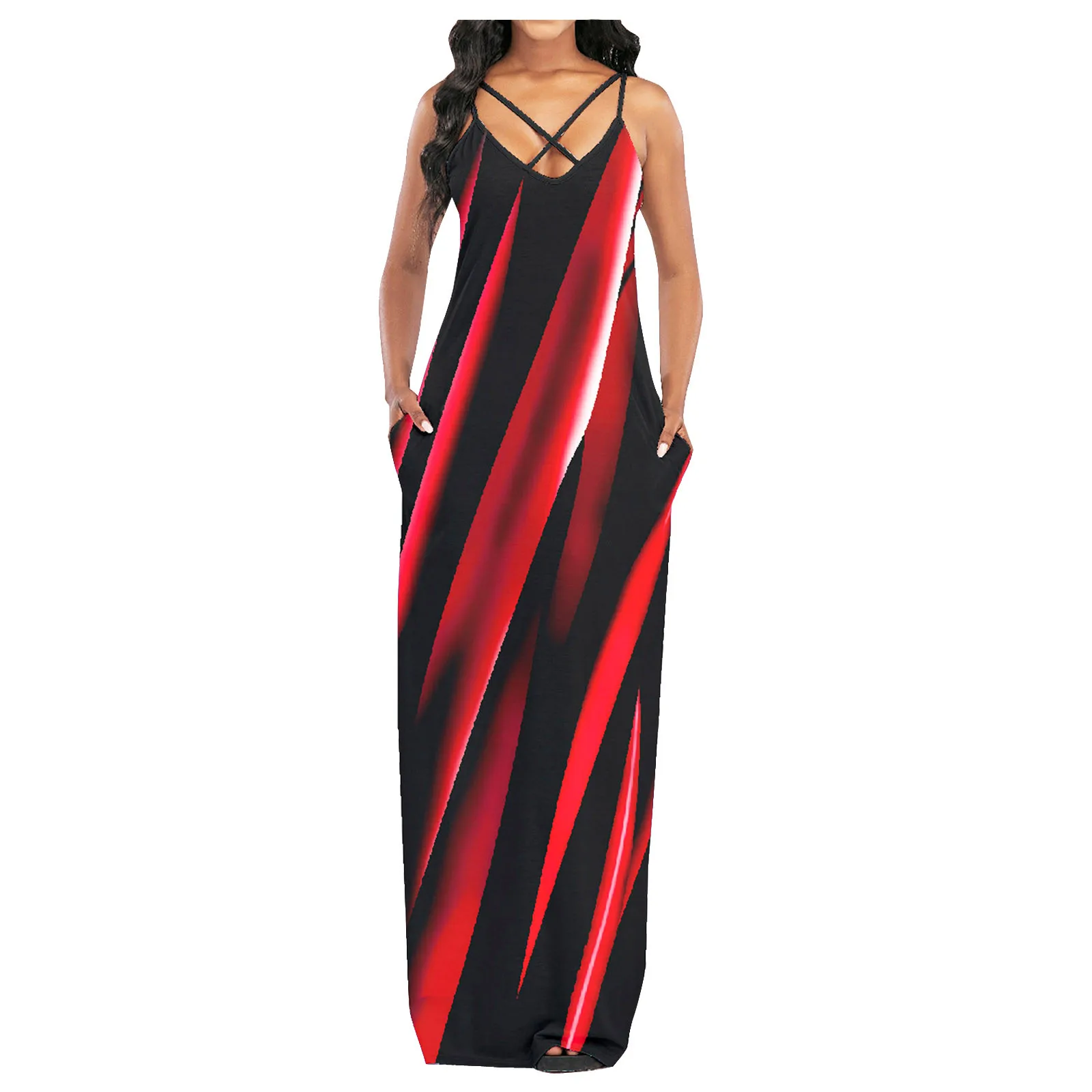 

Summer Beach Women's Dress Nice Elegant Robe Long Dress Party Sleeveless Dresses Women Casual Sundress Vintage Dresses New