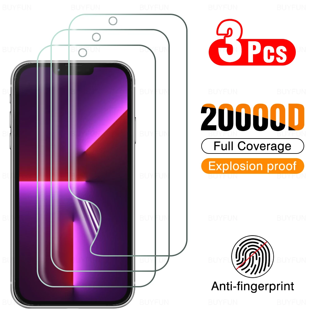 Гидрогелевая Защитная пленка для Apple iPhone 13 Pro Max 13 Pro 13mini, 3 шт., полное покрытие, защита экрана 6,7 дюйма, не стекло A2643 A2484