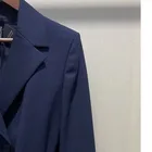 Женская куртка с отложным воротником, однотонная Повседневная приталенная куртка с длинным рукавом и поясом на одной пуговице, осень 2021