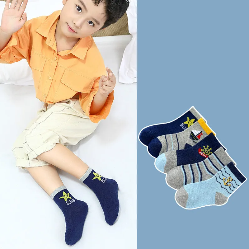 

5Pairs Baby Boys Winter Socks Cartoon Bear Kids Spring Autumn Cotton Breathable Keep Warm Floor Anti-skid Girls Socks